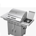 4-Burners Stainless Steel သဘာဝဓာတ်ငွေ့ BBQ အသားကင်